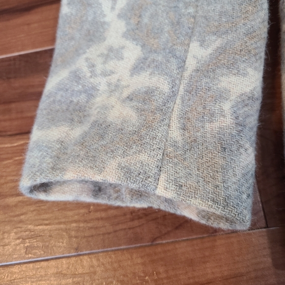 VTG 80 90s Gray Tapestry Damask Paisley Wool Single Button Satin Lined Blazer 10 - Picture 6 of 16